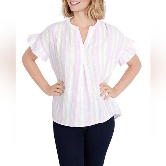 Ruby rd. Pastel striped top - Picture 1 of 6